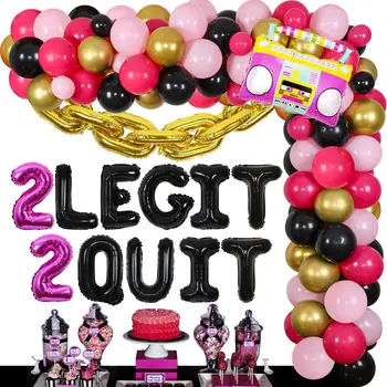 Cheereveal 2 Okunaklı 2 Çıkın Hip Hop Tema 2nd Doğum Günü Parti Süslemeleri Altın Folyo Zincir Balon Kiti Retro Radyo Balonlar için Kız