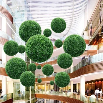 Yeni 12-30cm Yapay Plastik Topiary Topu Çim Bonsai Simülasyon Yeşil Topları Ev Otel Düğün Ofis Dekorasyon Malzemeleri