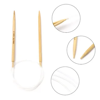 2mm-10mm Çoklu Boyutları Bambu Plastik Yuvarlak Örme İğneler Bej Tığ İğneler İğneler DIY Dikiş Araçları 40CM