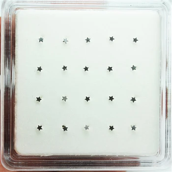 100 %925 Ayar gümüş Yıldız burun Damızlık Pin Unisex nariz piercing takı 20 adet / paket