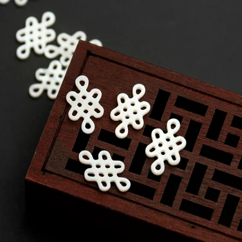 2 ADET Çince Düğüm Kabuk Charms Kolye Doğal Beyaz İnci Takı Yapımı için DIY Kolye Küpe Düğme Aksesuar