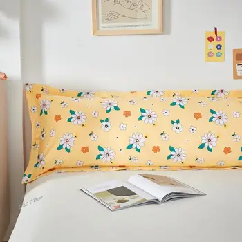 Yatak Vücut Yastık Komik Küçük Çiçek Baskı Rahat Yastık Örtüsü Yumuşak Pamuklu Uzun Yastık Kılıfı Büyük Boy 120/150/180cm