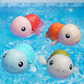 Bebek Banyo Oyuncakları Hayvan Sevimli Karikatür Kaplumbağa Yürümeye Başlayan su oyuncakları Wind-Up Yüzmek Kaplumbağa Banyo Bebek Clockwork Hayvan Oyuncak