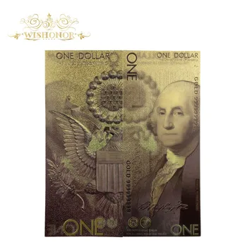2020 Yeni Amerika Banknot 1 Dolar Banknot 24k Altın Kaplama Sahte Para Altın Kaplama İş Hediye