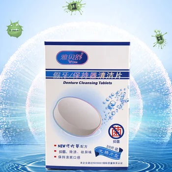 Protez temizleme tableti 6 / 30Tabs Temizleyici Hapları Beyazlatma Plak Antibakteriyel Kaldırmak